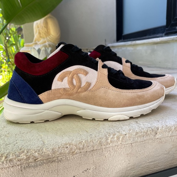chanel strap sneakers